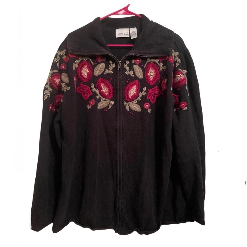 Vintage Fashion Bug Black Embroidered Jacket